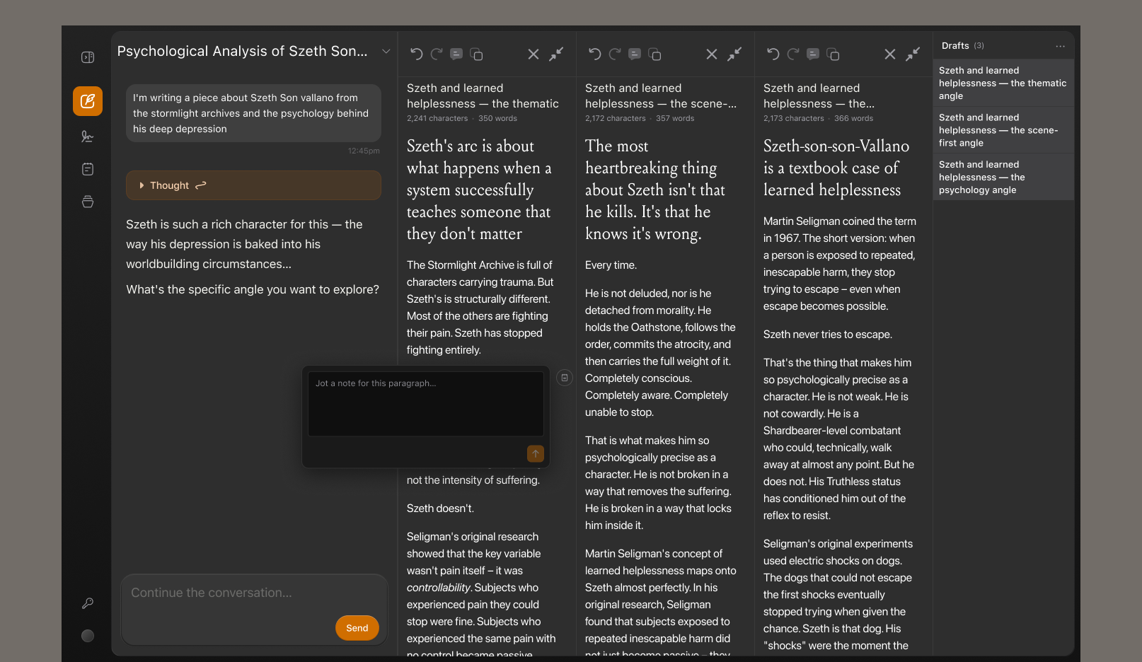 Create comment in Spiral